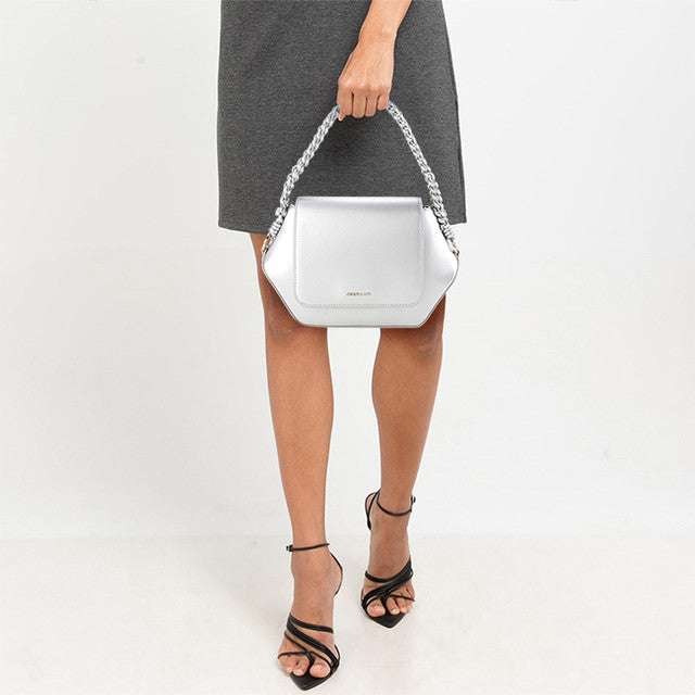 Obermain Bags Wanita Top Handle Betty Hexagonal In Silver