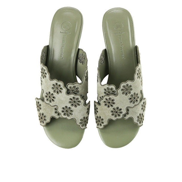 Hush Puppies Sandal Wanita Marion Amber Cross In Olive