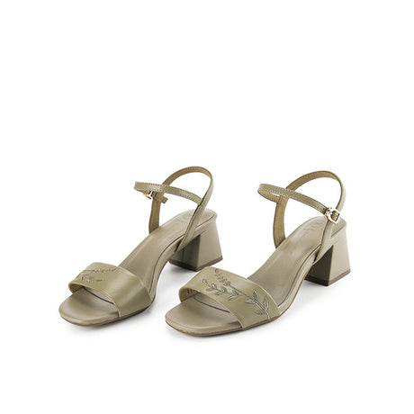 Hush Puppies Sandal Wanita Heels Fiore Amber In Olive