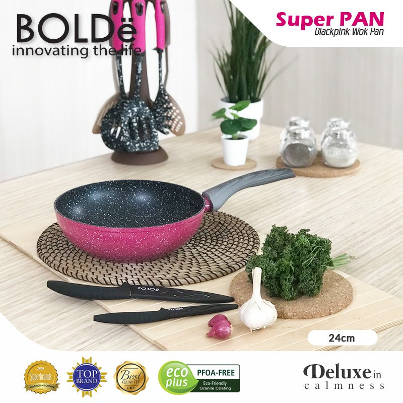 BOLDe Super Pan Wok 24 cm Black Pink