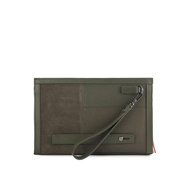Obermain Tas Pria Laron Clutch In Olive
