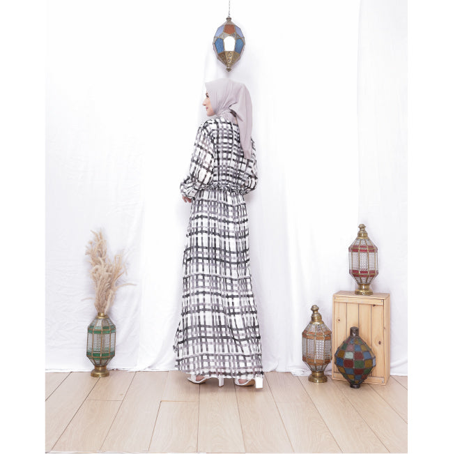 Sophia Side Cross Dress (Black and White)