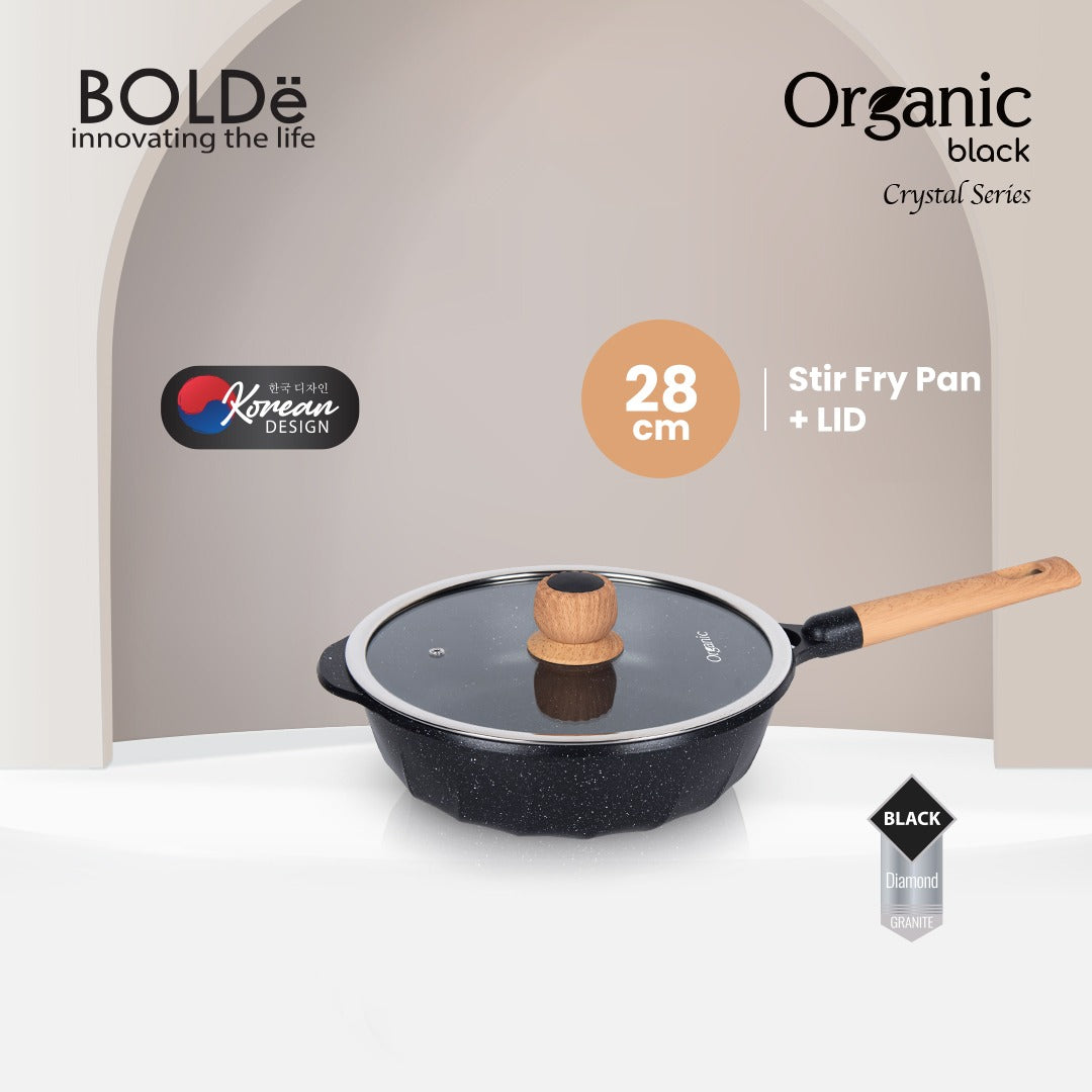 Organic Black Crystal Series Set 8 Pcs (Panci Set Anti Lengket)