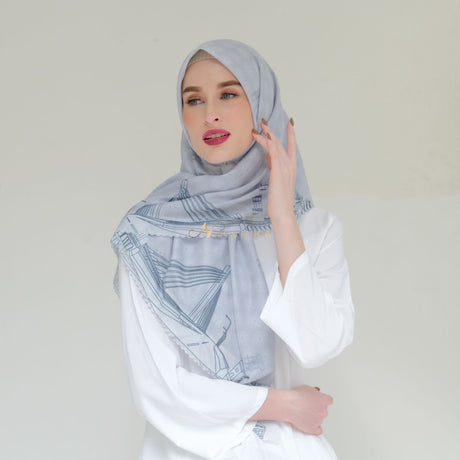 Nayanika Hijab Motif Saphire Premium Grey