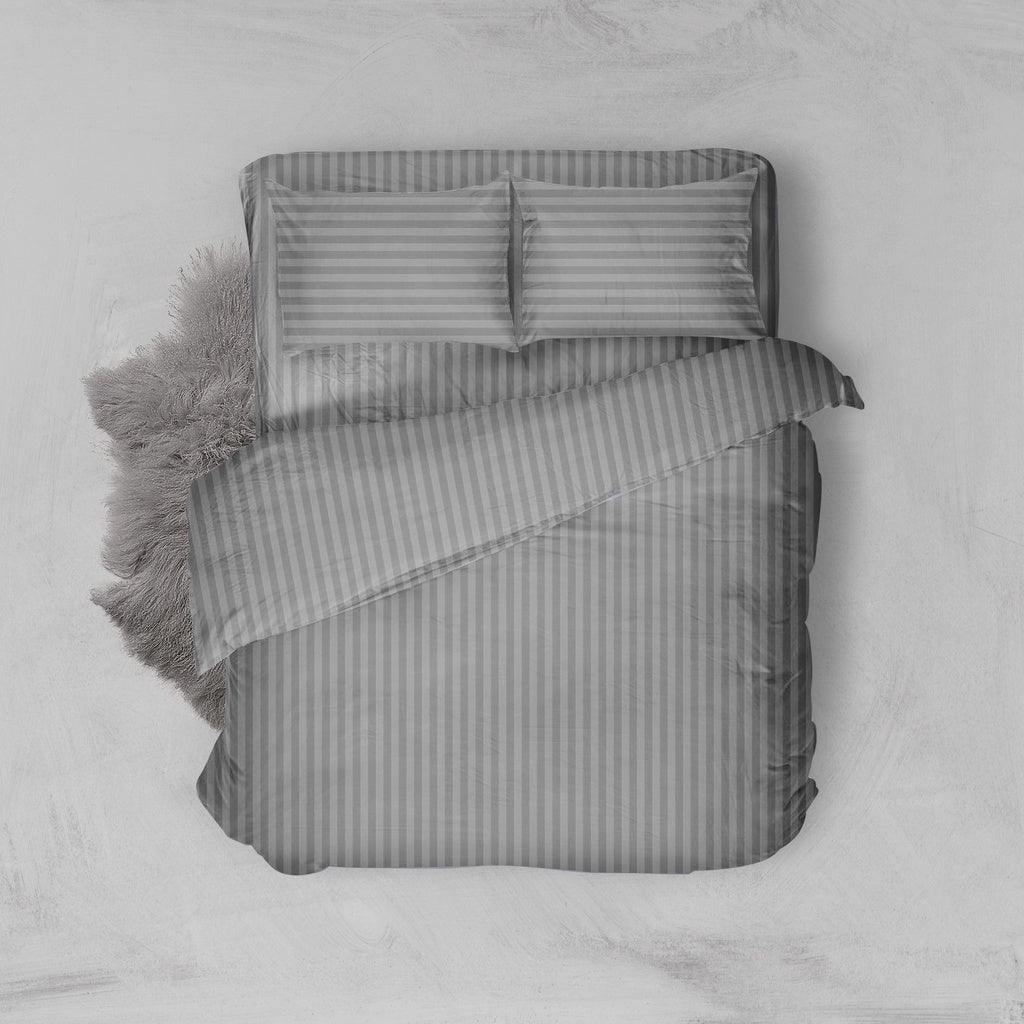 Nyenyak Bed Cover Premium Mini Stripes Grey