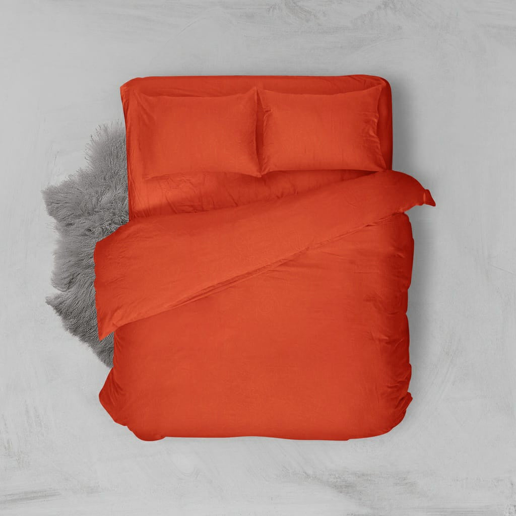Set Sprei Nyenyak & Bed Cover Premium Linens - Classic Bright Orange