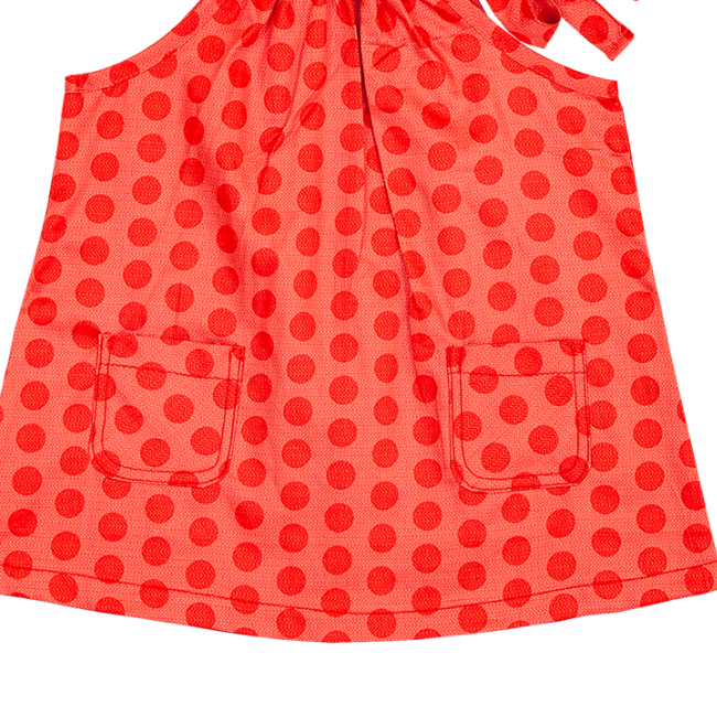 TORIO Festive Bright Orange Dress - Baju Anak Perempuan