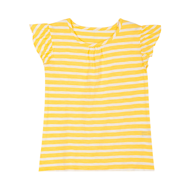 TORIO Basic T - Shirt Yellow Stripe - Baju Atasan Anak Perempuan - Kaos Anak Perempuan