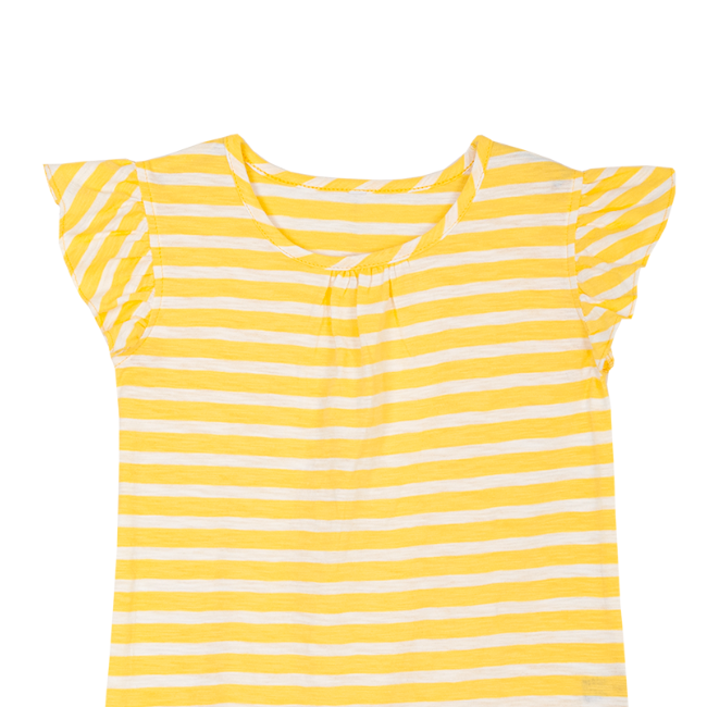 TORIO Basic T - Shirt Yellow Stripe - Baju Atasan Anak Perempuan - Kaos Anak Perempuan