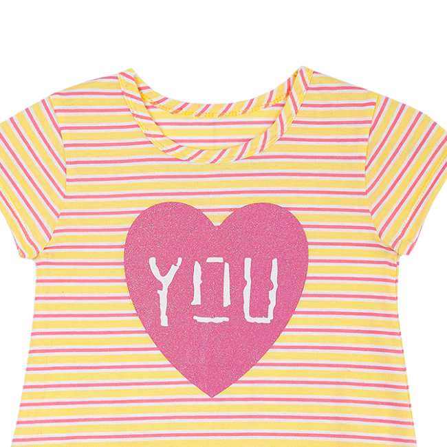 TORIO Basic T - Shirt Pink Heart - Baju Atasan Anak Perempuan - Kaos Anak Perempuan