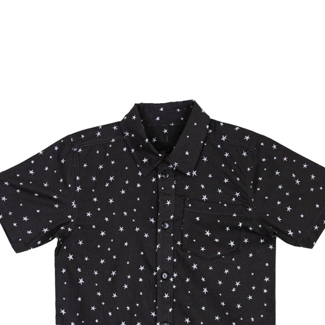 TORIO Smart Casual Shirt White Star - Kemeja Anak Laki - Laki