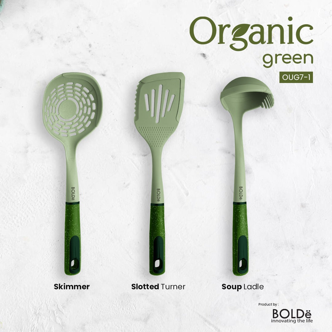 Organic Green Silicone Utensils 7pcs Set