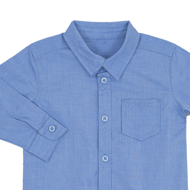 TORIO Long Sleeve Blue Shirt - Kemeja Lengan Panjang Anak Laki - Laki