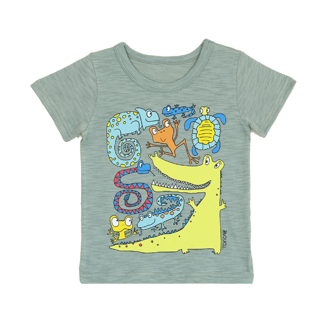 TORIO Basic T-Shirt Reptiles Animals - Kaos Anak Laki-laki