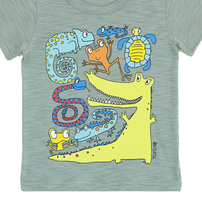 TORIO Basic T-Shirt Reptiles Animals - Kaos Anak Laki-laki