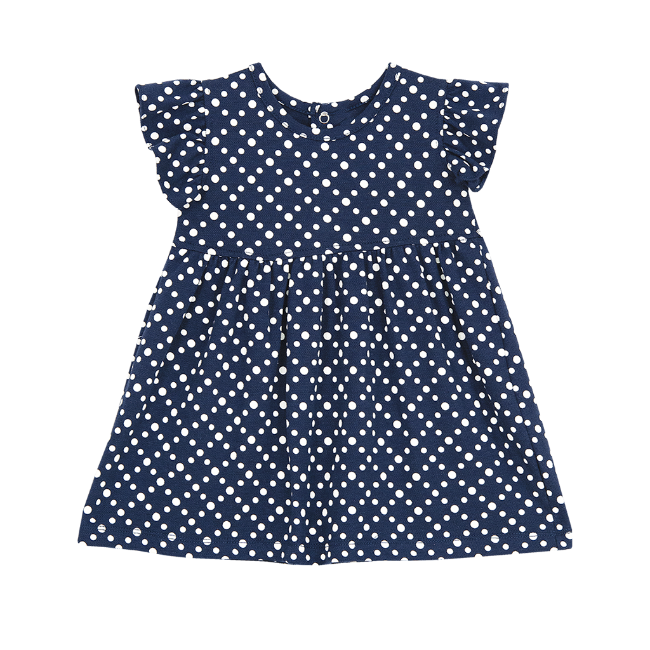 TORIO Baby Navy Polkadot Dress - Dress Anak Perempuan