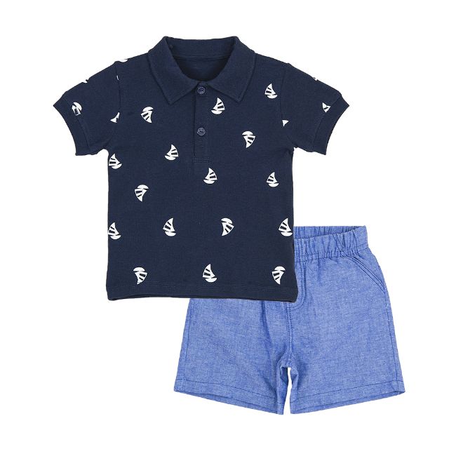TORIO Short Pant Set Sailing Boat - Setelan Anak Laki-laki