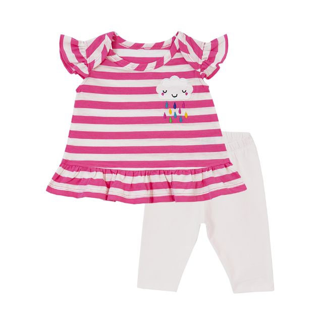 TORIO Legging Set Pink Rainy Day - Setelan Anak Perempuan