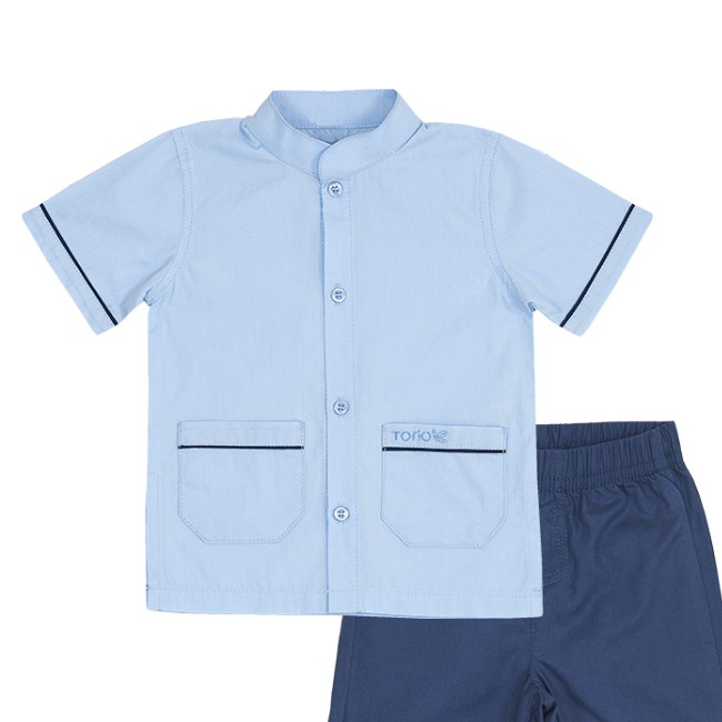 TORIO Koko Muslim Blue Shirt Set - Pakaian Muslim Anak Laki-Laki