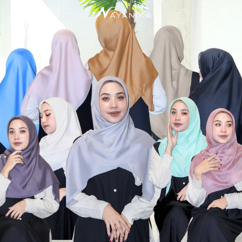 Nayanika Hijab / Jilbab / Kerudung Premium Voal Polos Lasercut