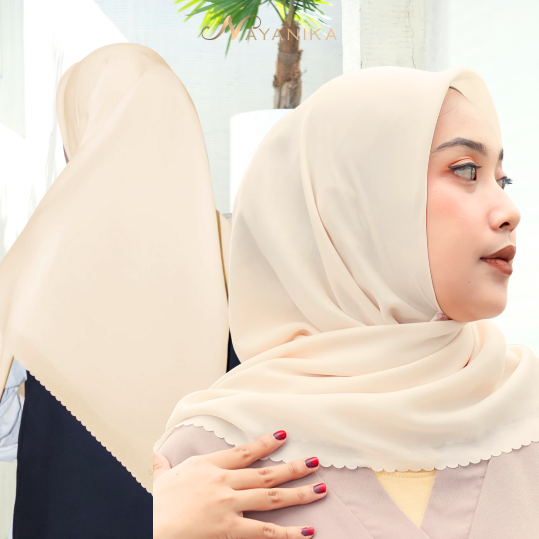 Nayanika Hijab / Jilbab / Kerudung Premium Voal Polos Lasercut