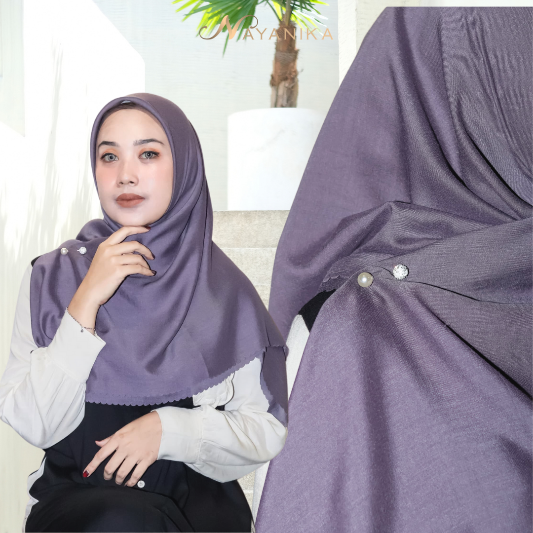 Nayanika Hijab / Jilbab / Kerudung Premium Voal Polos Lasercut
