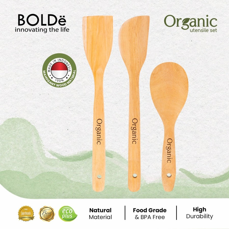 Organic Utensil Set 3 Pcs Wood Series