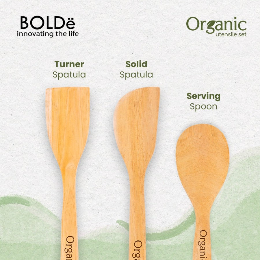 Organic Utensil Set 3 Pcs Wood Series