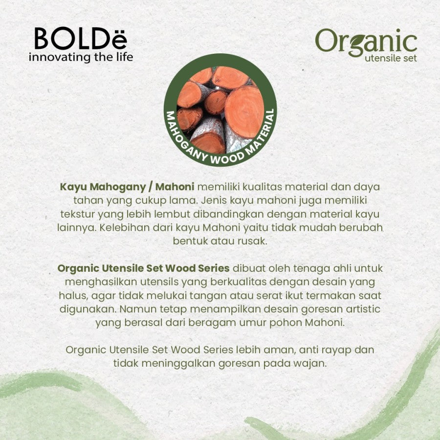 Organic Utensil Set 3 Pcs Wood Series