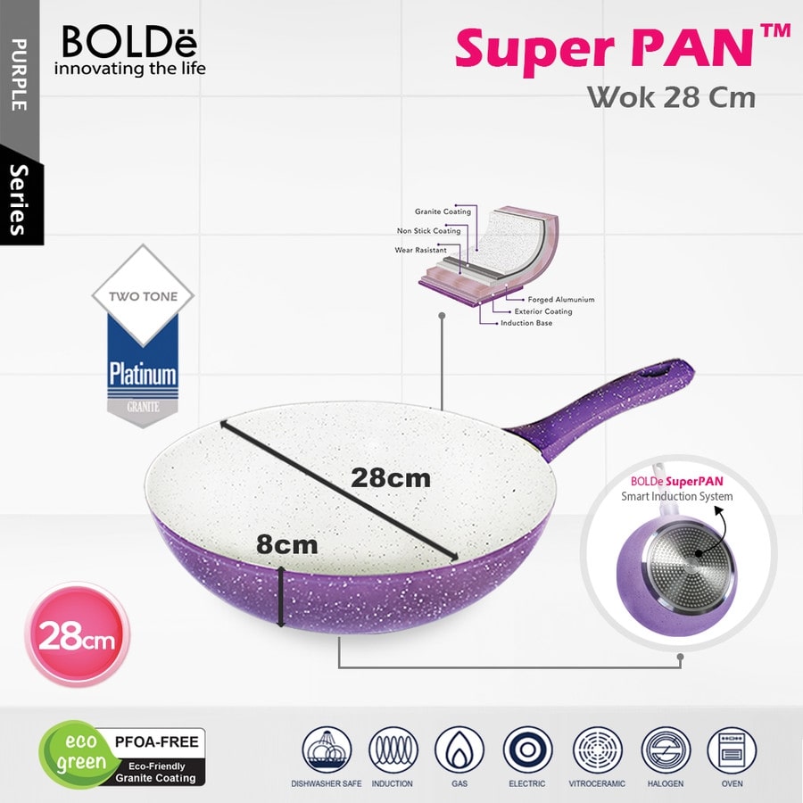 BOLDe Wok 28 cm Purple Series