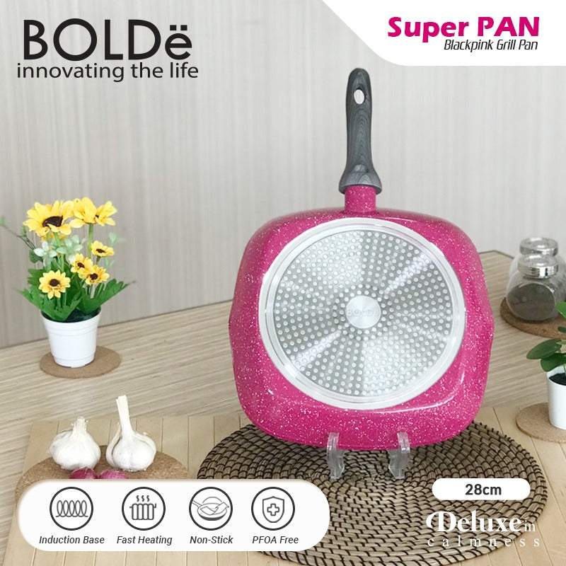 BOLDe Super Grill Pan 28 cm - Black Pink Granite Series