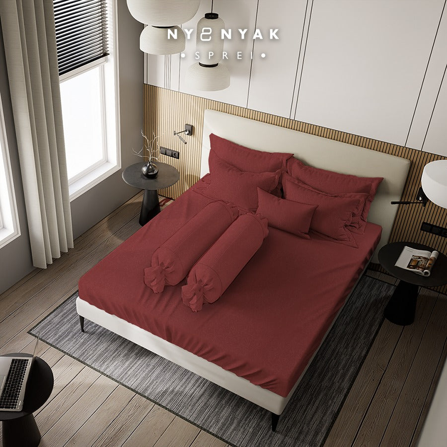 Sprei Nyenyak Premium Linens - Royal Brandy Brown