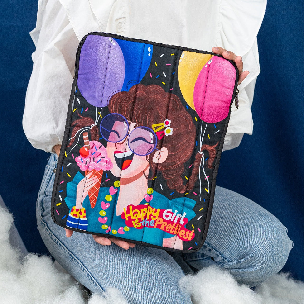 Sovlo Pluffy Laptop Sleeve - Case Laptop Kerja - Girl_LP