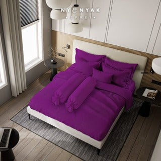 Nyenyak Bed Cover Premium Linens - Royal Mulberry