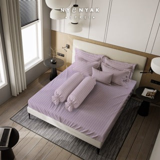 Sprei Nyenyak Premium Mini Stripes Plum