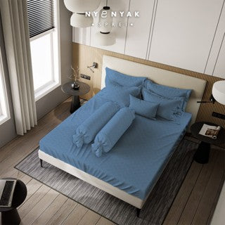 Sprei Nyenyak Premium Cross Ash Blue