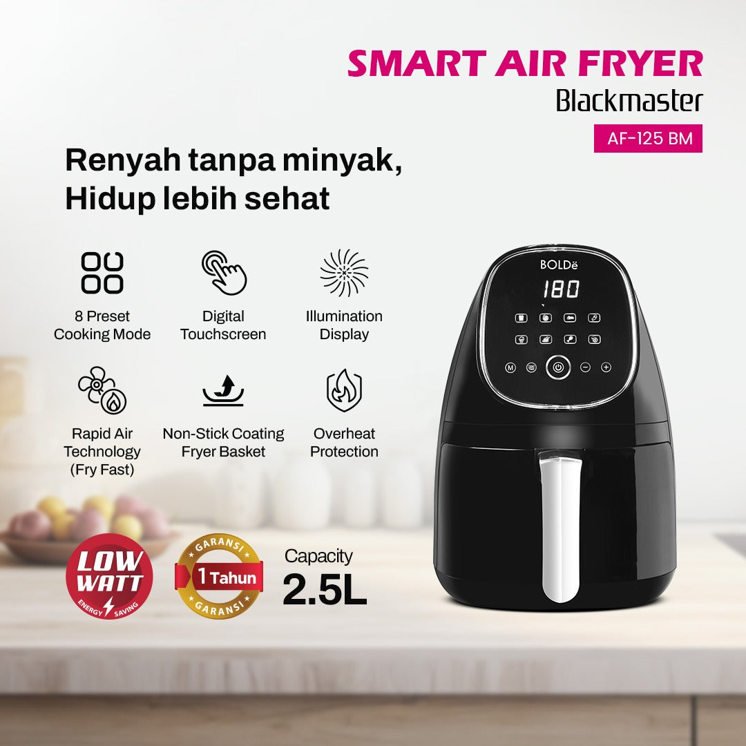 BOLDe Smart Air Fryer Black master - Air fryer 2.5L