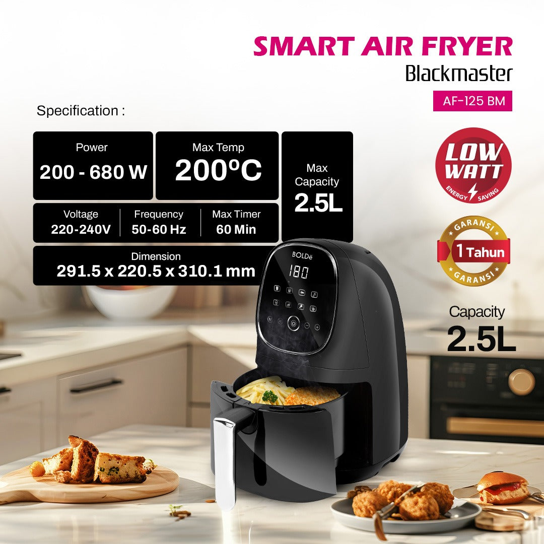 BOLDe Smart Air Fryer Black master - Air fryer 2.5L