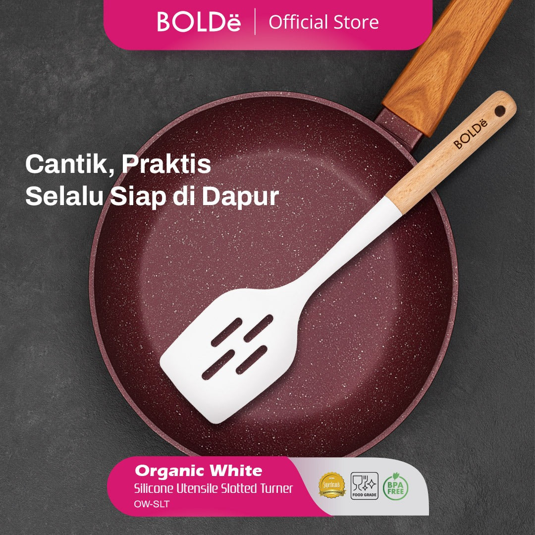BOLDe Super Utensil Silicone Slotted Turner White