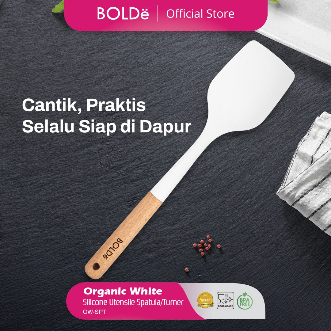 BOLDe organic white utensile Silicone spatula white