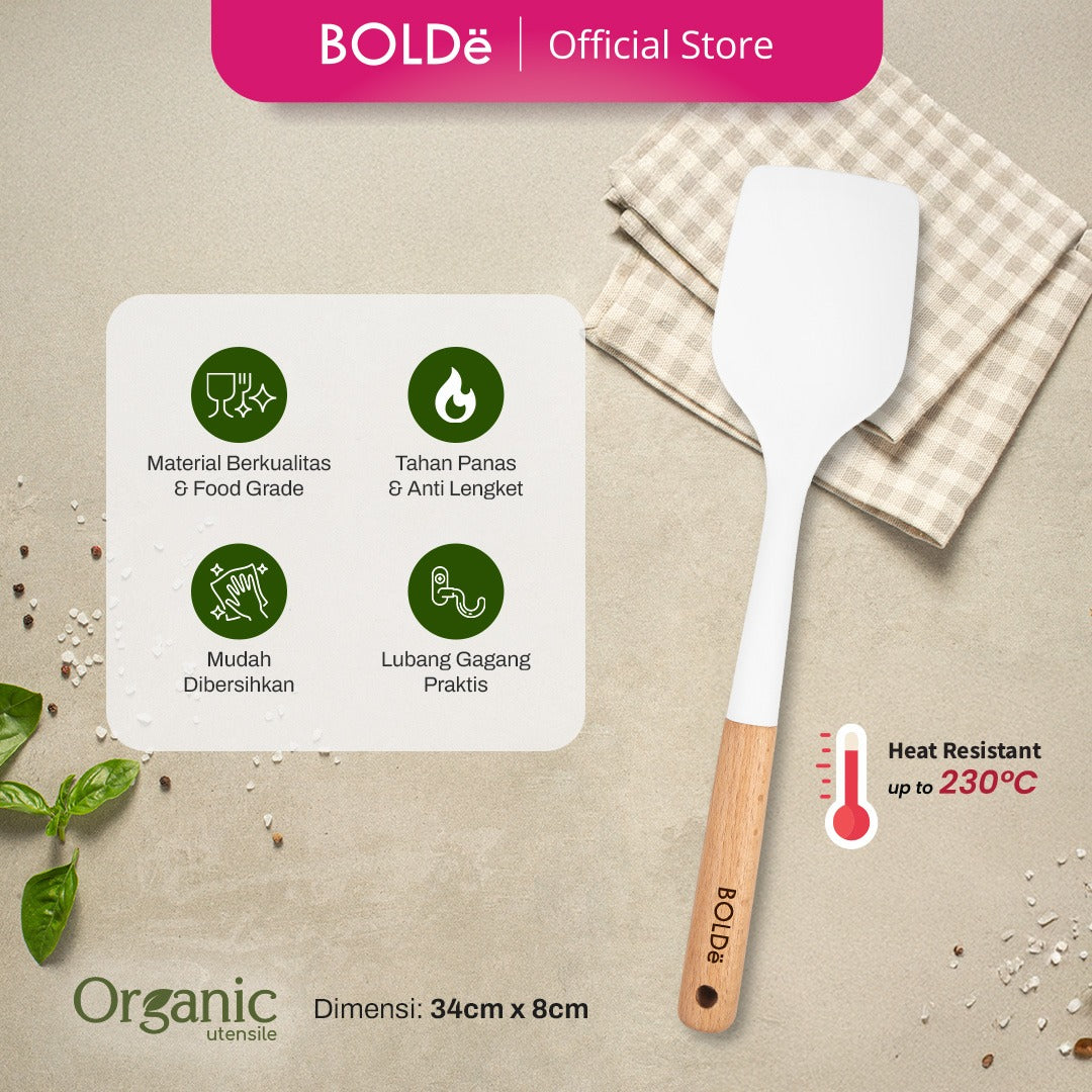 BOLDe organic white utensile Silicone spatula white
