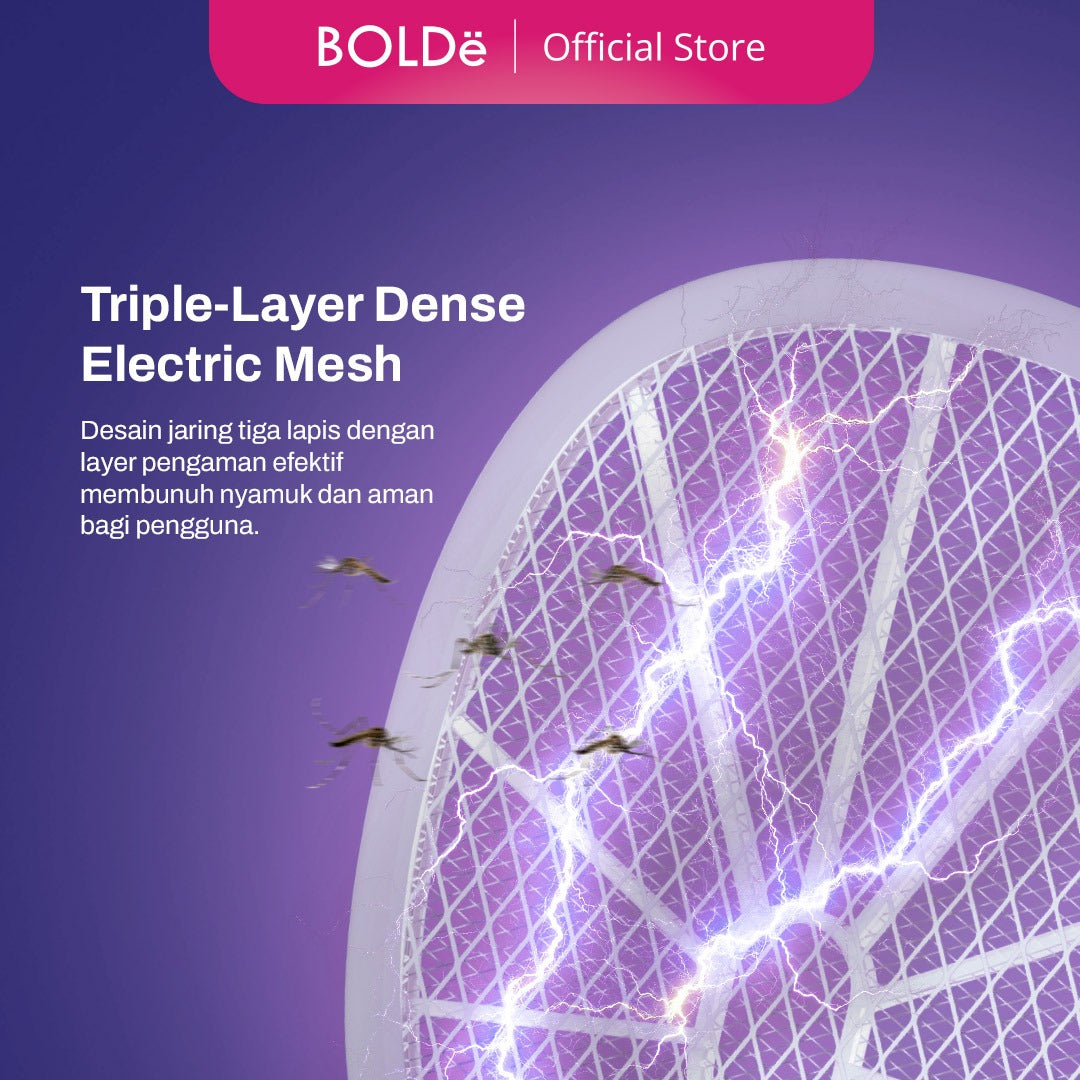 BOLDë Digital Swatter 2 in 1 (Raket Nyamuk & Serangga)
