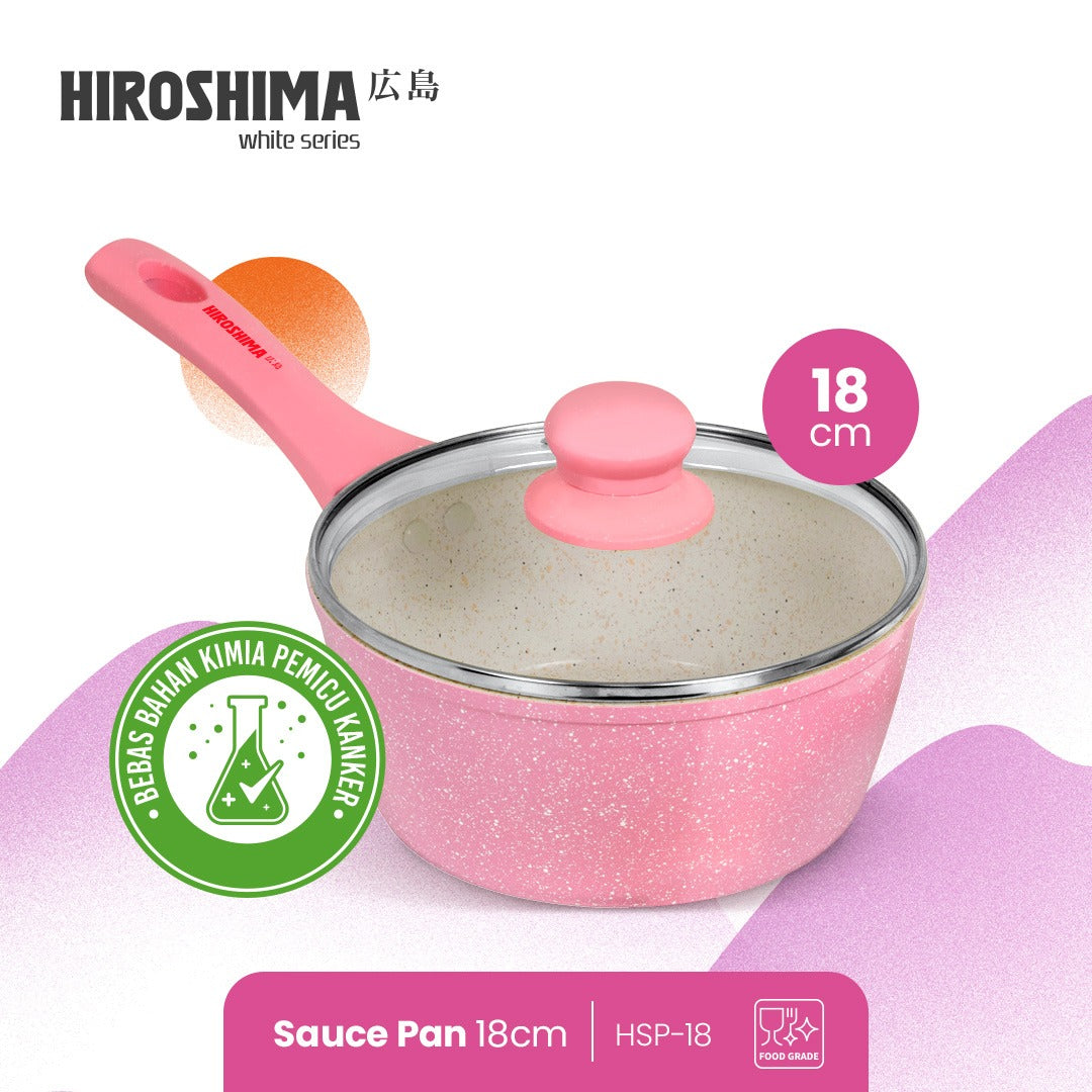 Hiroshima White Series Sauce Pan 18cm