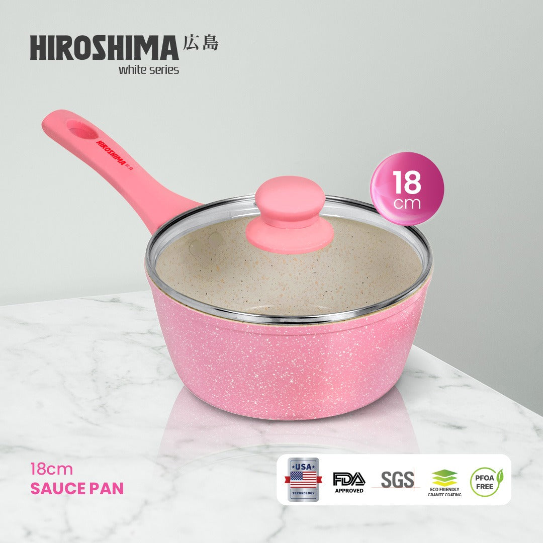 Hiroshima White Series Sauce Pan 18cm