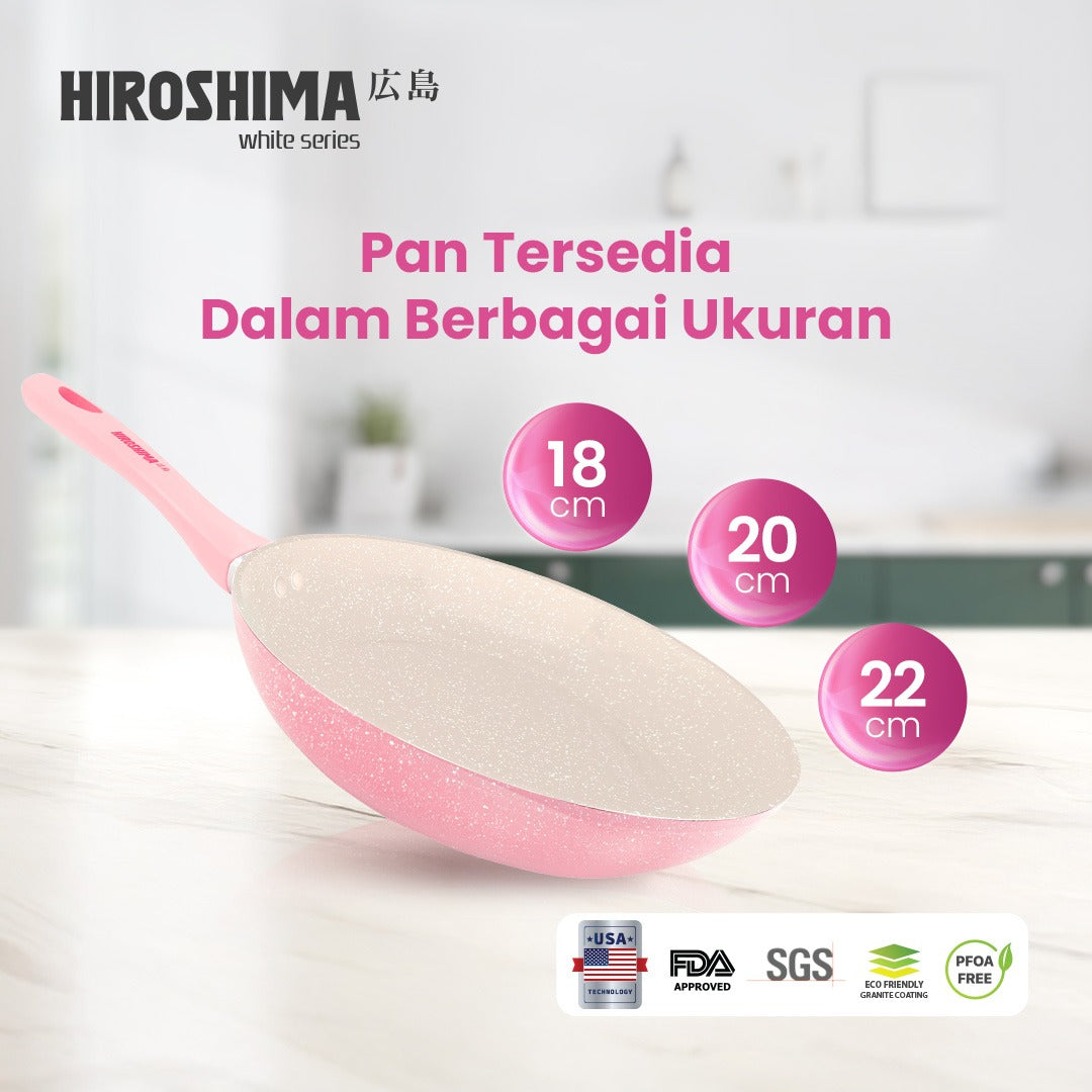Hiroshima White Series Fry Pan 18cm