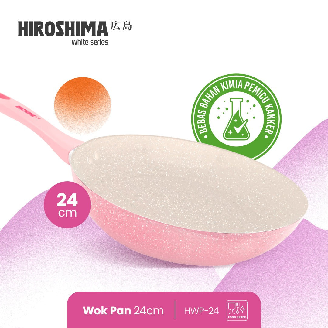 Hiroshima White Series Wok Pan 24cm