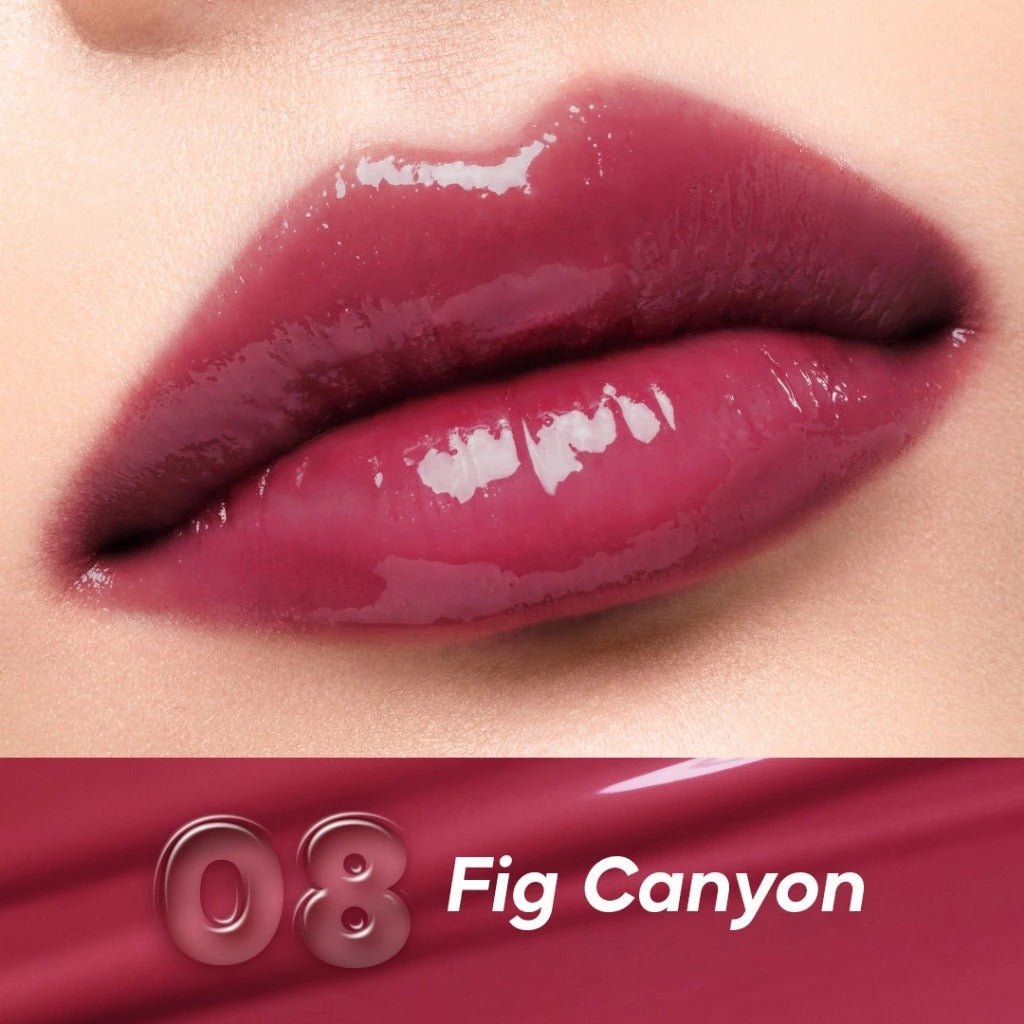 Goute Airy Jelly Lip Tint Stain - Light Moist | Long Lasting up 12H | Ringan Tahan Lama | Gloss Glossy | Dewy Cheek - 08 Fig Canyon