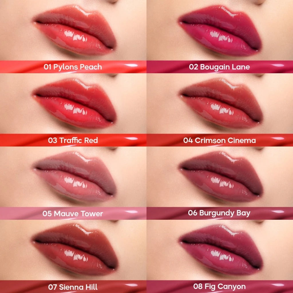 Goute Airy Jelly Lip Tint Stain - Light Moist | Long Lasting up 12H | Ringan Tahan Lama | Gloss Glossy | Dewy Cheek - 08 Fig Canyon