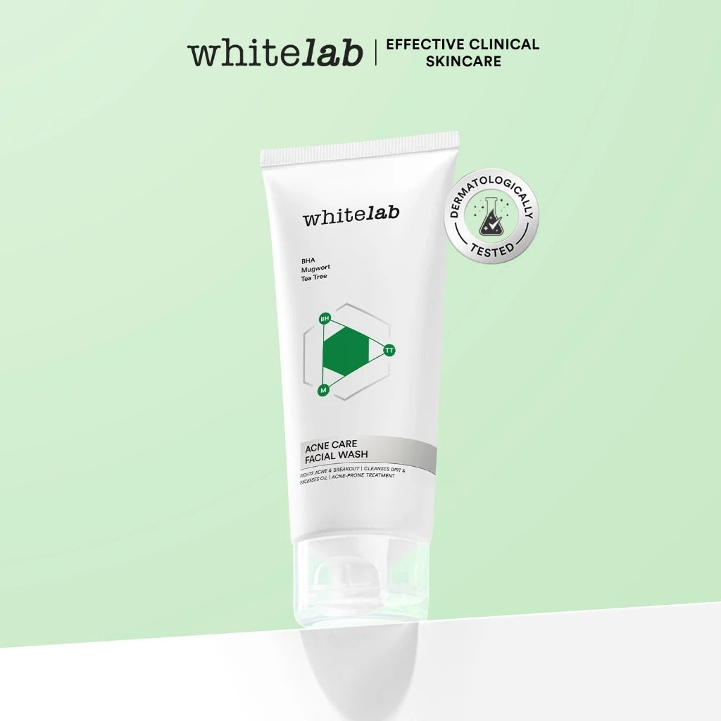 Whitelab Acne Care Facial Wash - Sabun Cuci Muka Untuk Kulit Jerawat Kontrol Minyak Berlebih Anti Bakteri dengan Mugwort, Tea Tree