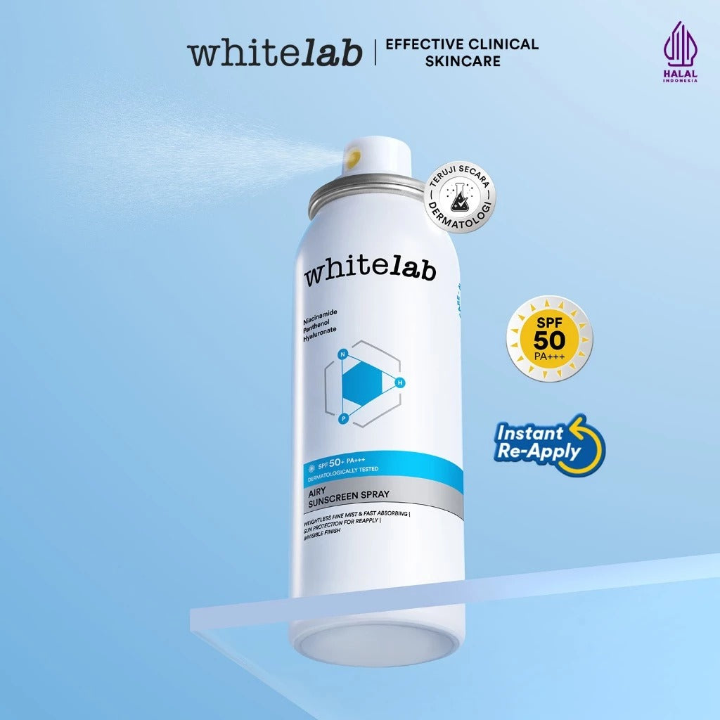 Whitelab Sunscreen Spray SPF 50 PA+++- Ultralight - Sunblock Ringan Anti Komedo Jerawat Pelindung Sinar Matahari UV A UV B